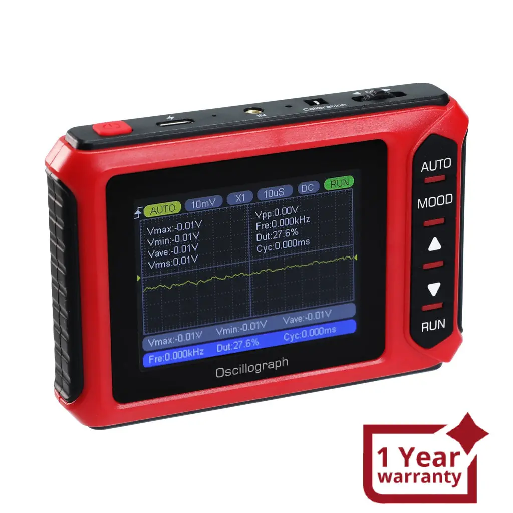 Mul-498 Portable Handheld Digital Oscilloscope Voltage, Frequency, Rise Time, Duty Cycle For Professional And Diy Analysis 1