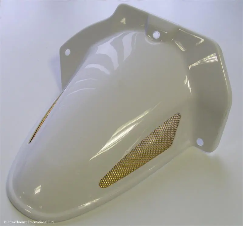 Fits Honda Cbr600rr 03-2004 White & Gold Mesh Rear Hugger By Powerbronze 1