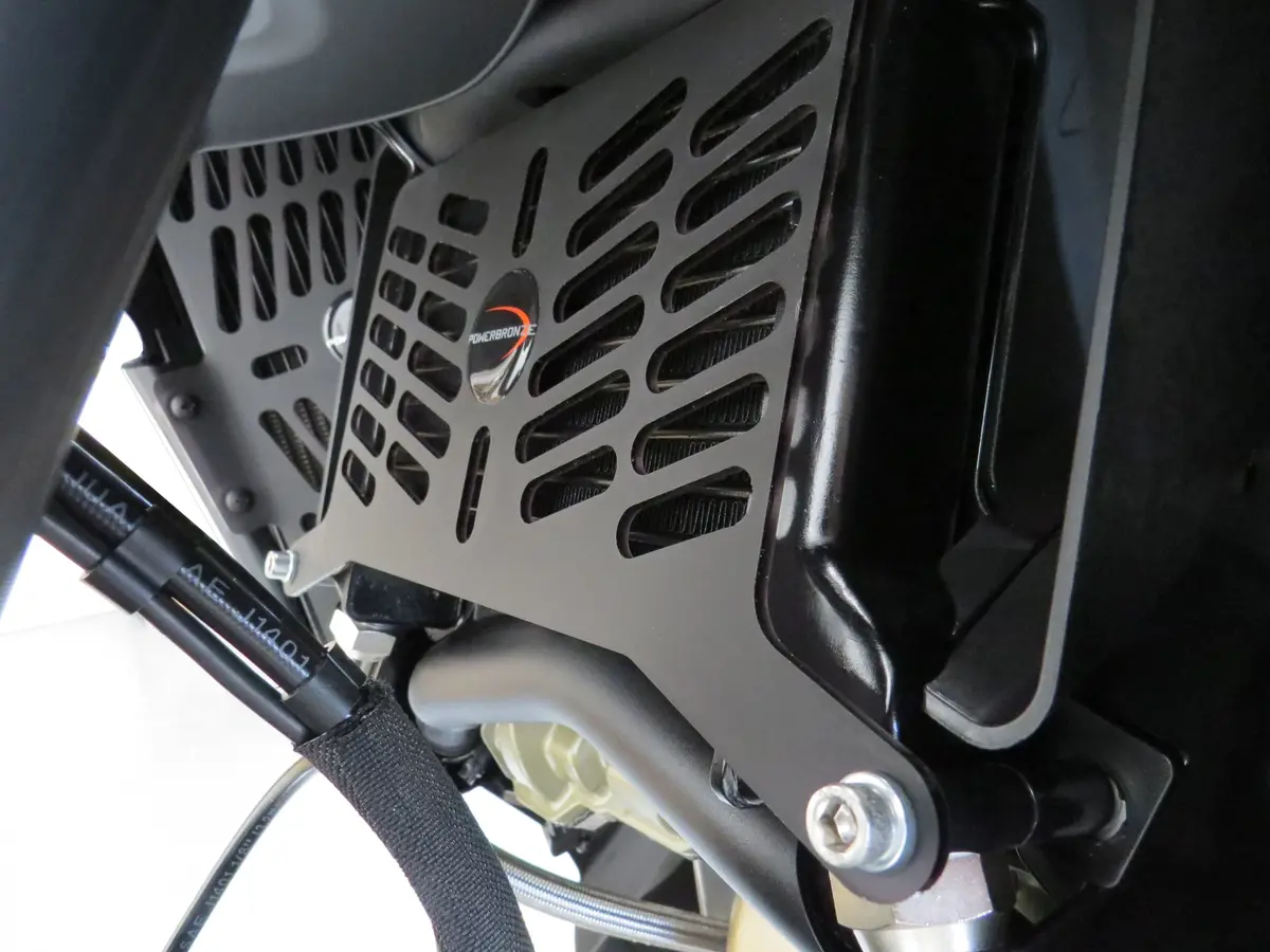 Ducati Multistrada V4 Pikes Peak 2024-2026 Gloss Black Plastic Oil Cooler Grill By Powerbronze 1