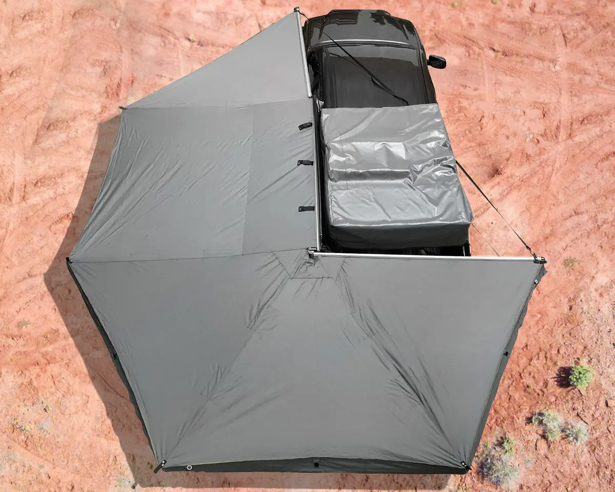 Overland Vehicle Systems Nomadic 270 Awning W/ Black Storage Cover Driver's Side 19519907 1