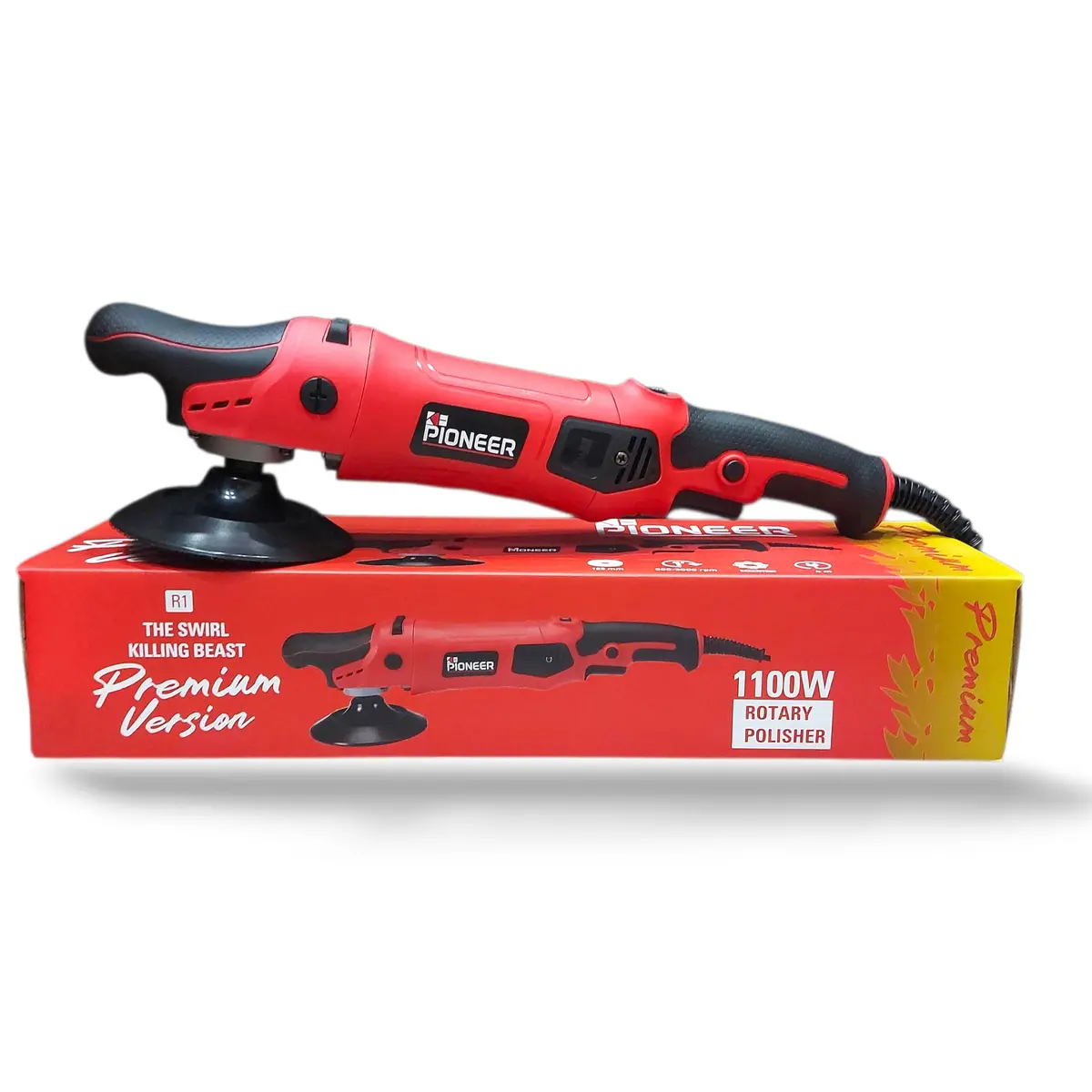 Pioneer R1 Rotary Polisher With 3 Pads - 1100Watts - 100% Copper Winding 1
