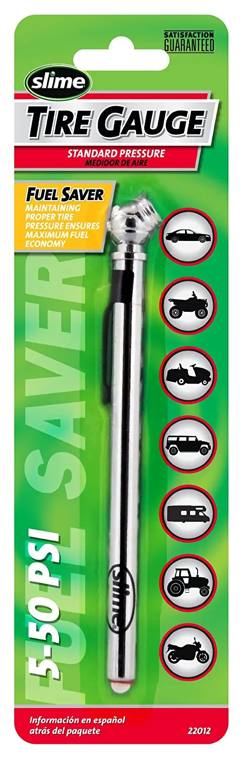Slime Chrome Pencil Tire Gauge (5-50 Psi) 2