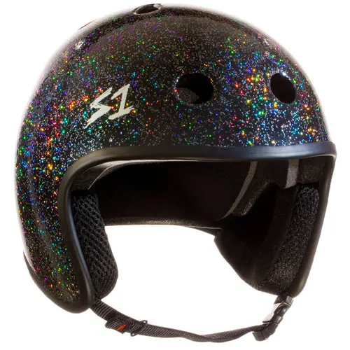 S1 Retro Helmet Black Gloss Glitter 1