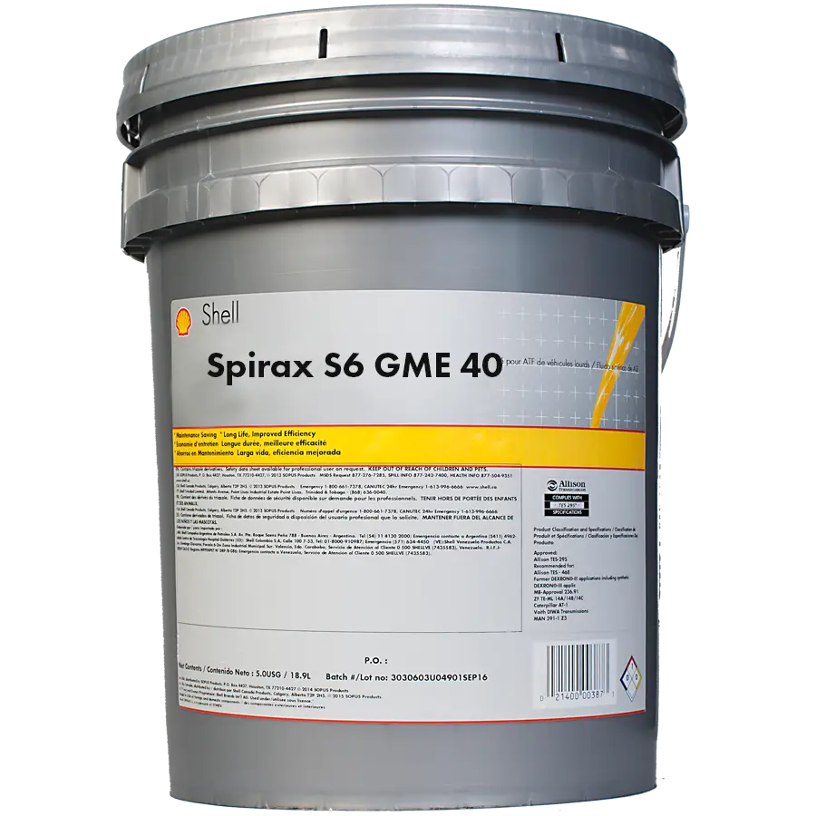 Shell Spirax S6 Gme 40- 5 Gallon Pails 1