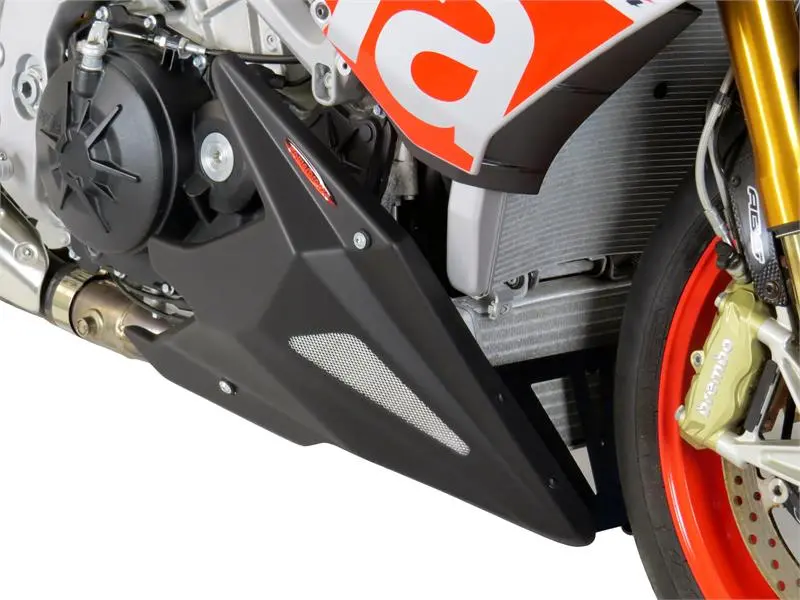 Aprilia Tuono V4 2013-2020 Belly Pan Matt Black With Silver Mesh Powerbronze.Rrp £172 1