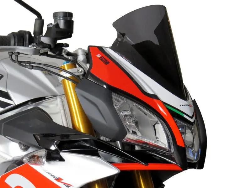 Fits Aprilia Tuono V4 15-20 Airflow Frosted Stealth Grey Double Bubble Screen Powerbronze .. 1