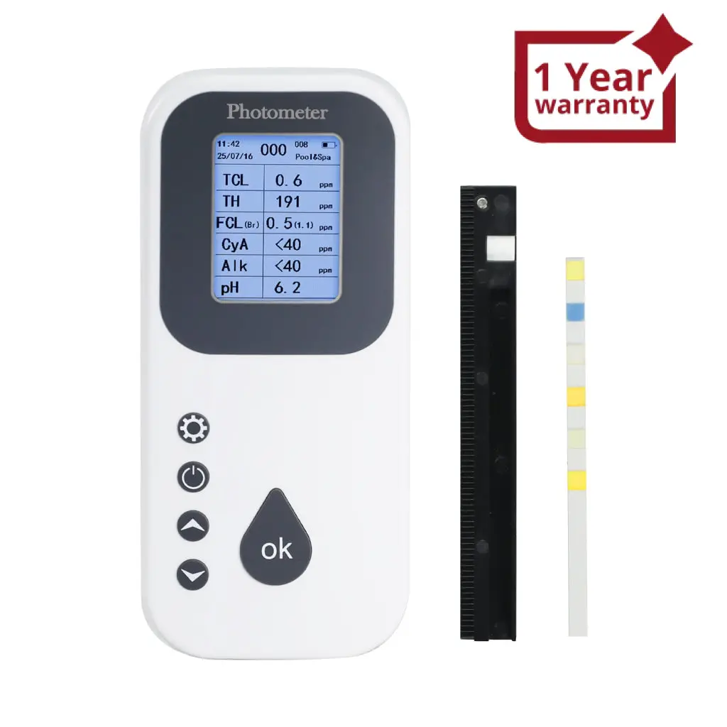 Wqm-526 Digital Water Testing Kit For Hot Tub, Pools & Spas Water Tester Measures Ph, Free Chlorine, Total Alkalinity, Bromine, Cyanuric Acid, Total Chlorine, Total Hardness With Water Analyzer And Test Strips 1