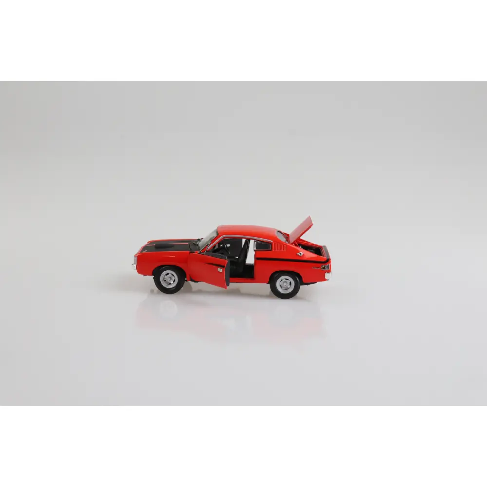 Chrysler Valiant Charger E38 Hot Red Street Fully Detailed Opening Front Doors Bonnet & Boot Diecast Model Car 1:32 Scale (Approx. 14–15Cm) Collectible 2